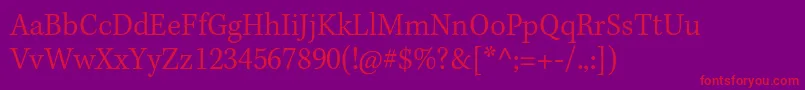 KeplerstdLightscncapt Font – Red Fonts on Purple Background