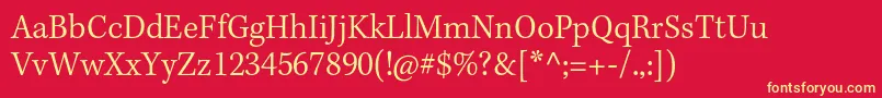 KeplerstdLightscncapt Font – Yellow Fonts on Red Background