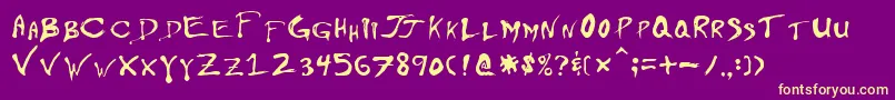 Floydiancyr Font – Yellow Fonts on Purple Background