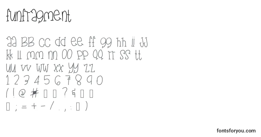 Schriftart FunFragment – Alphabet, Zahlen, spezielle Symbole