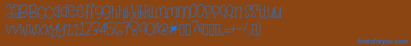 フォントFunFragment – 茶色の背景に青い文字