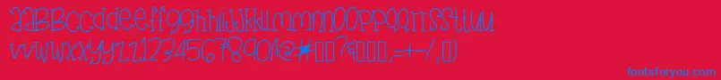 FunFragment Font – Blue Fonts on Red Background