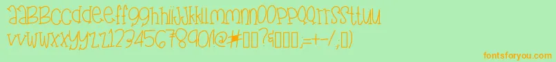 Więcej informacji o czcionce FunFragment Czcionka FunFragment – pomarańczowe czcionki na zielonym tle