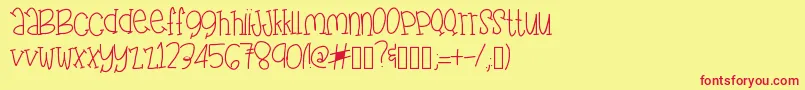 FunFragment Font – Red Fonts on Yellow Background