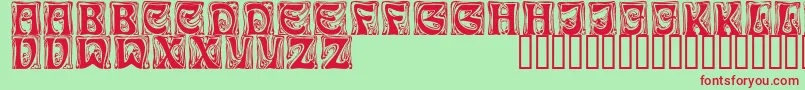 Festooncapsssk Font – Red Fonts on Green Background