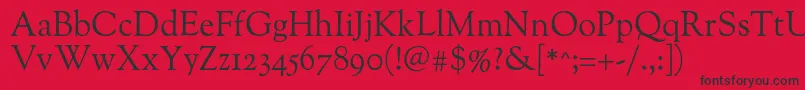 Шрифт Oflgoudystm – чёрные шрифты на красном фоне