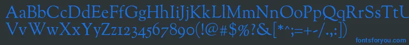 Oflgoudystm Font – Blue Fonts on Black Background