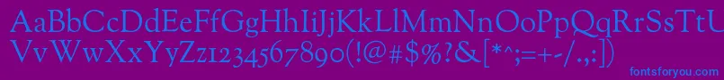 Oflgoudystm Font – Blue Fonts on Purple Background