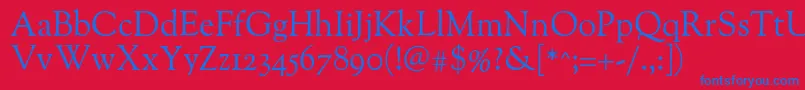 Oflgoudystm Font – Blue Fonts on Red Background