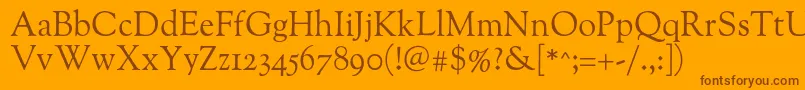 Шрифт Oflgoudystm – коричневые шрифты на оранжевом фоне