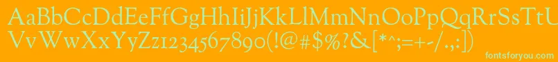 Oflgoudystm Font – Green Fonts on Orange Background