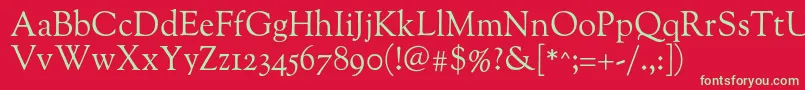 Oflgoudystm Font – Green Fonts on Red Background