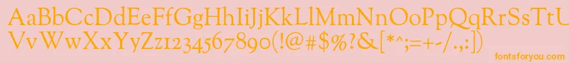 Oflgoudystm Font – Orange Fonts on Pink Background