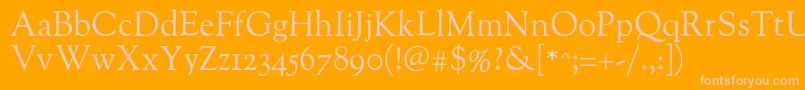 Oflgoudystm Font – Pink Fonts on Orange Background