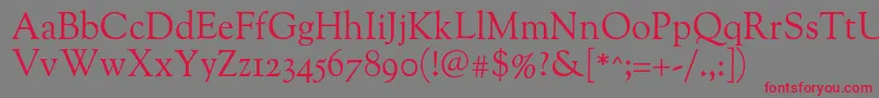 Oflgoudystm-Schriftart – Rote Schriften auf grauem Hintergrund