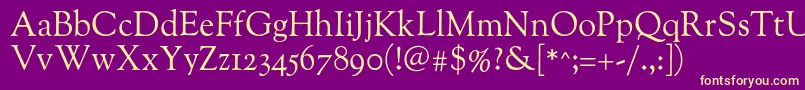 Oflgoudystm Font – Yellow Fonts on Purple Background