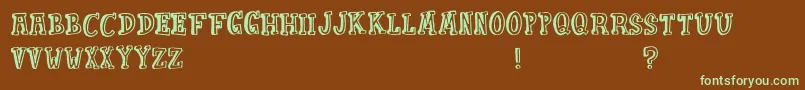 PunkinPie Font – Green Fonts on Brown Background