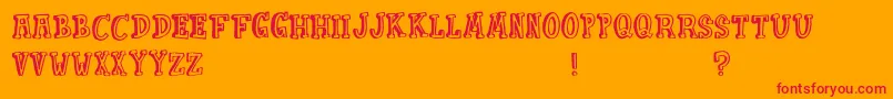 PunkinPie-Schriftart – Rote Schriften auf orangefarbenem Hintergrund
