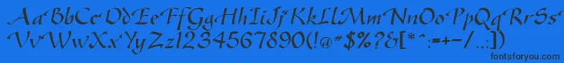 GreenfordRegularDb Font – Black Fonts on Blue Background