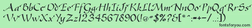 GreenfordRegularDb Font – Black Fonts on Green Background