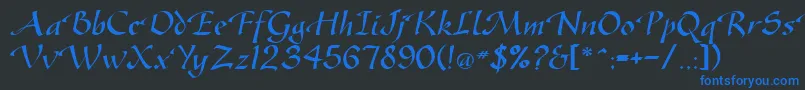 GreenfordRegularDb Font – Blue Fonts on Black Background