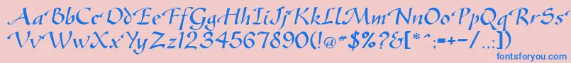 GreenfordRegularDb Font – Blue Fonts on Pink Background