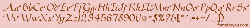 GreenfordRegularDb Font – Brown Fonts on Pink Background