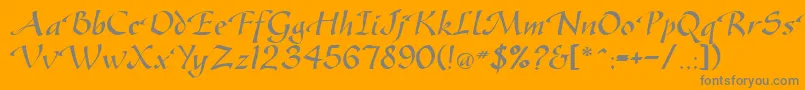 GreenfordRegularDb-Schriftart – Graue Schriften auf orangefarbenem Hintergrund