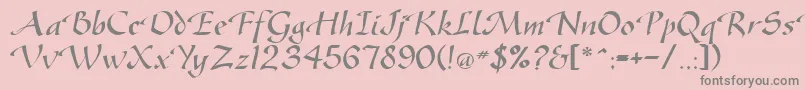 GreenfordRegularDb Font – Gray Fonts on Pink Background