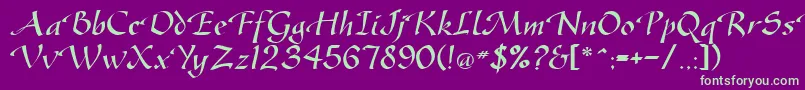 GreenfordRegularDb Font – Green Fonts on Purple Background