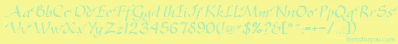 GreenfordRegularDb Font – Green Fonts on Yellow Background