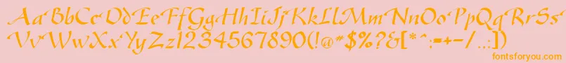 GreenfordRegularDb Font – Orange Fonts on Pink Background