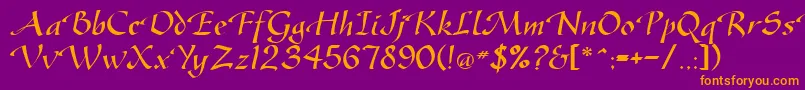 GreenfordRegularDb Font – Orange Fonts on Purple Background
