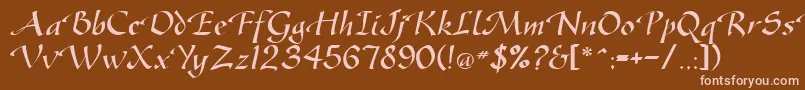 GreenfordRegularDb Font – Pink Fonts on Brown Background