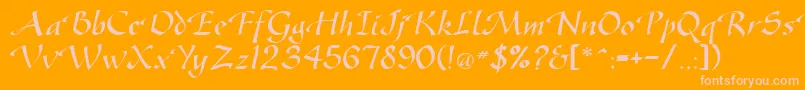 GreenfordRegularDb Font – Pink Fonts on Orange Background