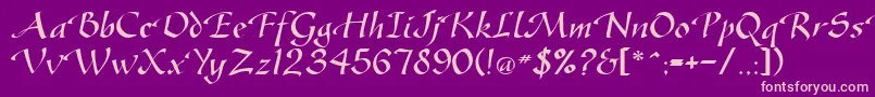 GreenfordRegularDb Font – Pink Fonts on Purple Background