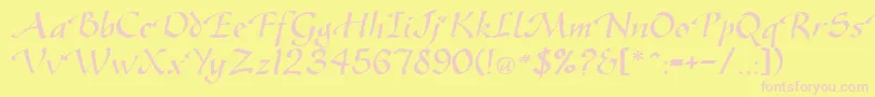 GreenfordRegularDb Font – Pink Fonts on Yellow Background