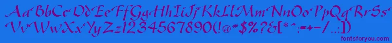 GreenfordRegularDb Font – Purple Fonts on Blue Background