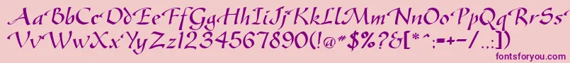 GreenfordRegularDb Font – Purple Fonts on Pink Background