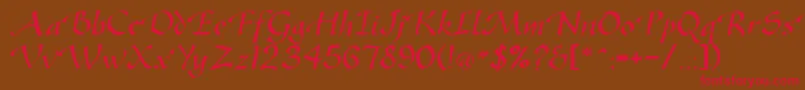 GreenfordRegularDb Font – Red Fonts on Brown Background