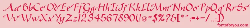 GreenfordRegularDb Font – Red Fonts on Pink Background