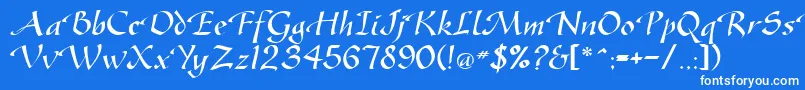 フォントGreenfordRegularDb – 青い背景に白い文字