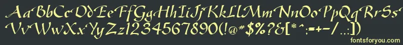 GreenfordRegularDb Font – Yellow Fonts on Black Background