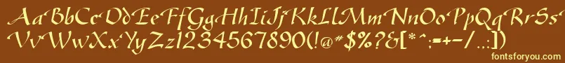 GreenfordRegularDb Font – Yellow Fonts on Brown Background