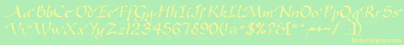GreenfordRegularDb Font – Yellow Fonts on Green Background