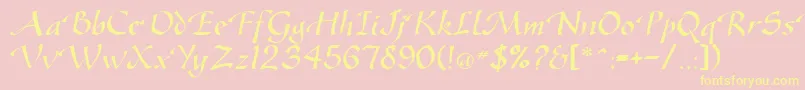 GreenfordRegularDb Font – Yellow Fonts on Pink Background