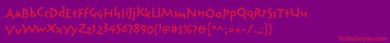 ReliqstdSemiboldextactive Font – Red Fonts on Purple Background
