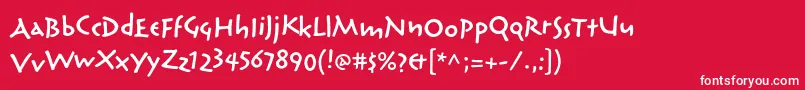 フォントReliqstdSemiboldextactive – 赤い背景に白い文字