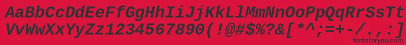 CousineBoldItalic Font – Black Fonts on Red Background