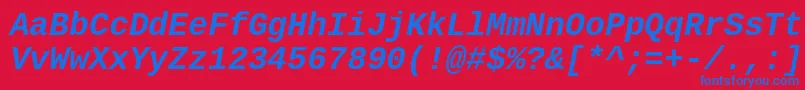 フォントCousineBoldItalic – 赤い背景に青い文字